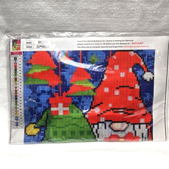 2 X Diamond Painting Kit Christmas Gnomes Size 30 X 40 cm - Picture 1 of 5